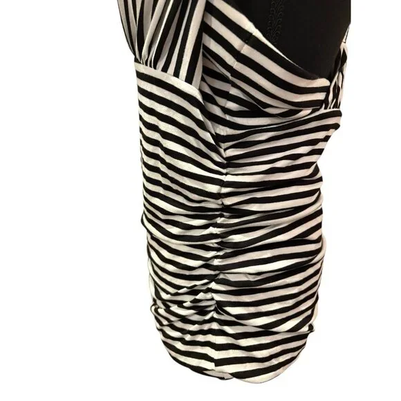 EUC White House Black Market Black and White Striped Top Women’s L - Picture 5 of 8